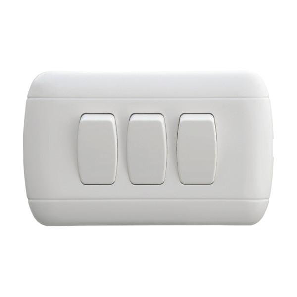 Buy cheap Flame Resistant 3 Gang 2 Way Switch 110V ~ 250V Electric Wall Switches from wholesalers