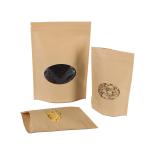 Customized Retail Brown Kraft paper bag with clear window