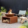 Buy cheap Outdoor Garden Modern Rusty Corten Steel Fire Bowl With Log Storage from wholesalers