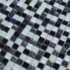 Buy cheap 300x300mm mosaic glass tile sheets,glass mosaic bathroom tiles,black &grey & blue color mixed from wholesalers
