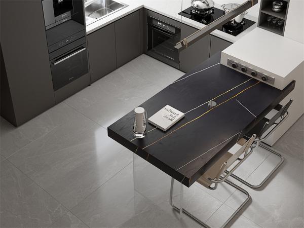 Buy cheap Black Durable Porcelain Sintered Stone Slabs And Antibacterial 1470x2700mm Matt Porcelain Rock Slab For Living Room And Bathroom from wholesalers