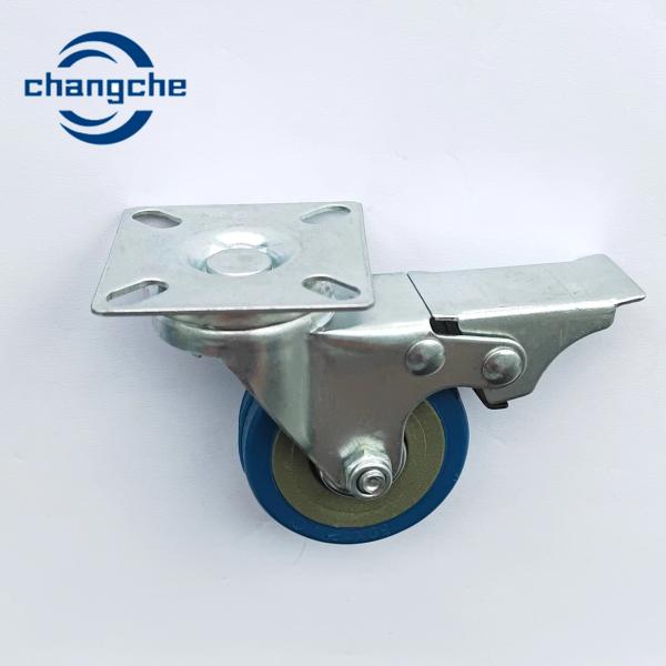 Buy cheap 3 Inch Blue Industrial Caster Wheels with Flat Plate Stem from wholesalers