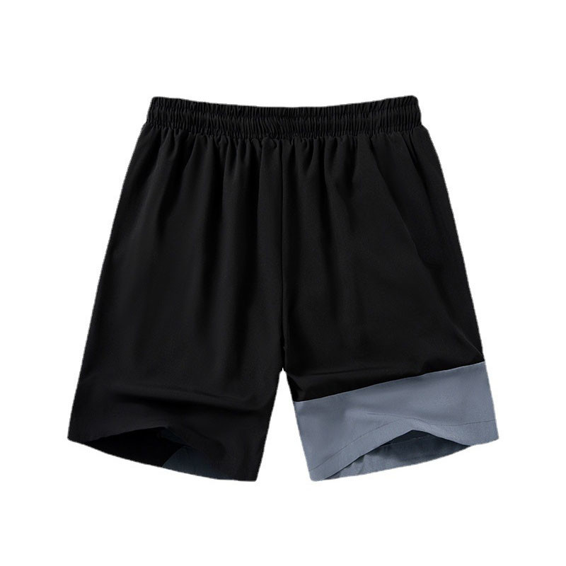 Men Loose Quick Drying Cropped Beach Pants Casual Solid Color Splicing