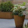 Buy cheap Outdoor Garden Metal Flower Pots Tapered Cylinder Corten Steel Conical Planters from wholesalers