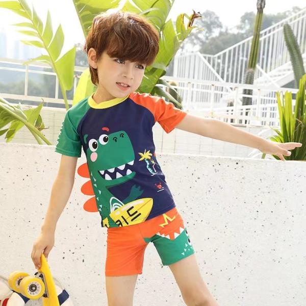 Buy cheap Boy Swimming Trunks Dinosaur Suit Boy Split Swimming Suit With Hat from wholesalers