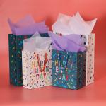 Cardboard Paper Happy Birthday Gift Bag 4 CMYK Color 18x23x8cm
