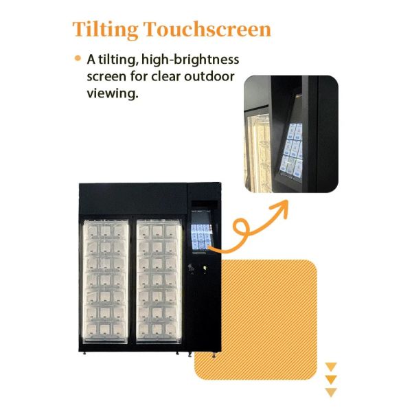 Outdoor Bakery Vending Machine With Angled Touchscreen Display clear visibility easy operation