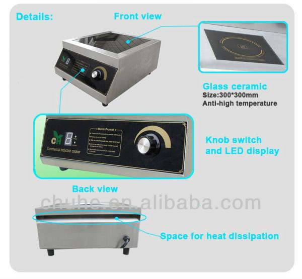 Buy cheap Waterproof Table Top Induction Cooker 3500W 220V 410*480*210mm from wholesalers