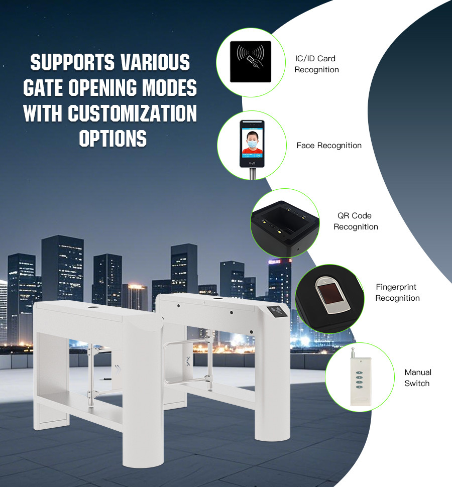 HCW Swing Gate Turnstile Access Control Face Recognition Gate Automatic Swing Barrier