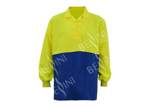 Buy cheap Two Tone Outdoor Custom Work Shirts Fluroscent Yellow Australian Size / Length from wholesalers