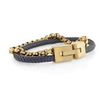 Stainless Steel Men's Black Leather Rope Bracelet Diy Leather Charm Bracelet