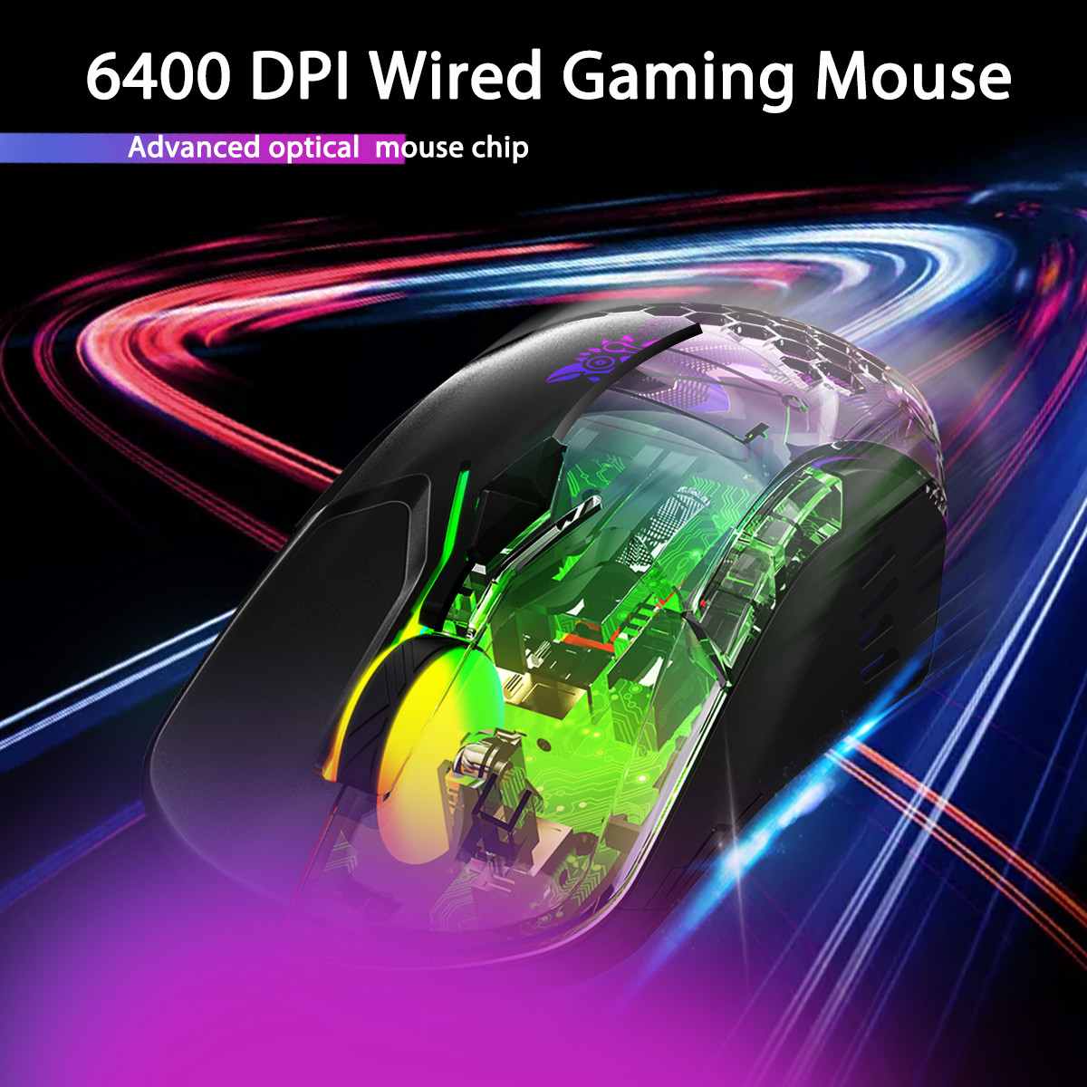 6400DPI Combatwing CW902 RGB Gaming Mouse 100mA With Para Cord