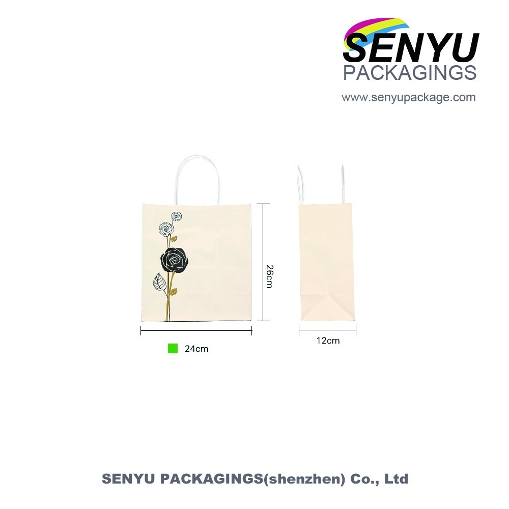 Custom Printed Paper Bags with Handles For Business Shopping Recycled