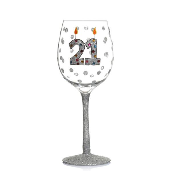 Buy cheap High Quality Personalized Glitter Tem Birthday Gift Red Wine Glass from wholesalers
