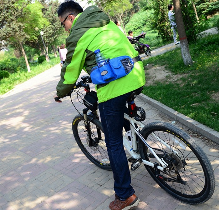 Polyester Adjustable Spandex Running Belt Pouch Pockets With Water Holder