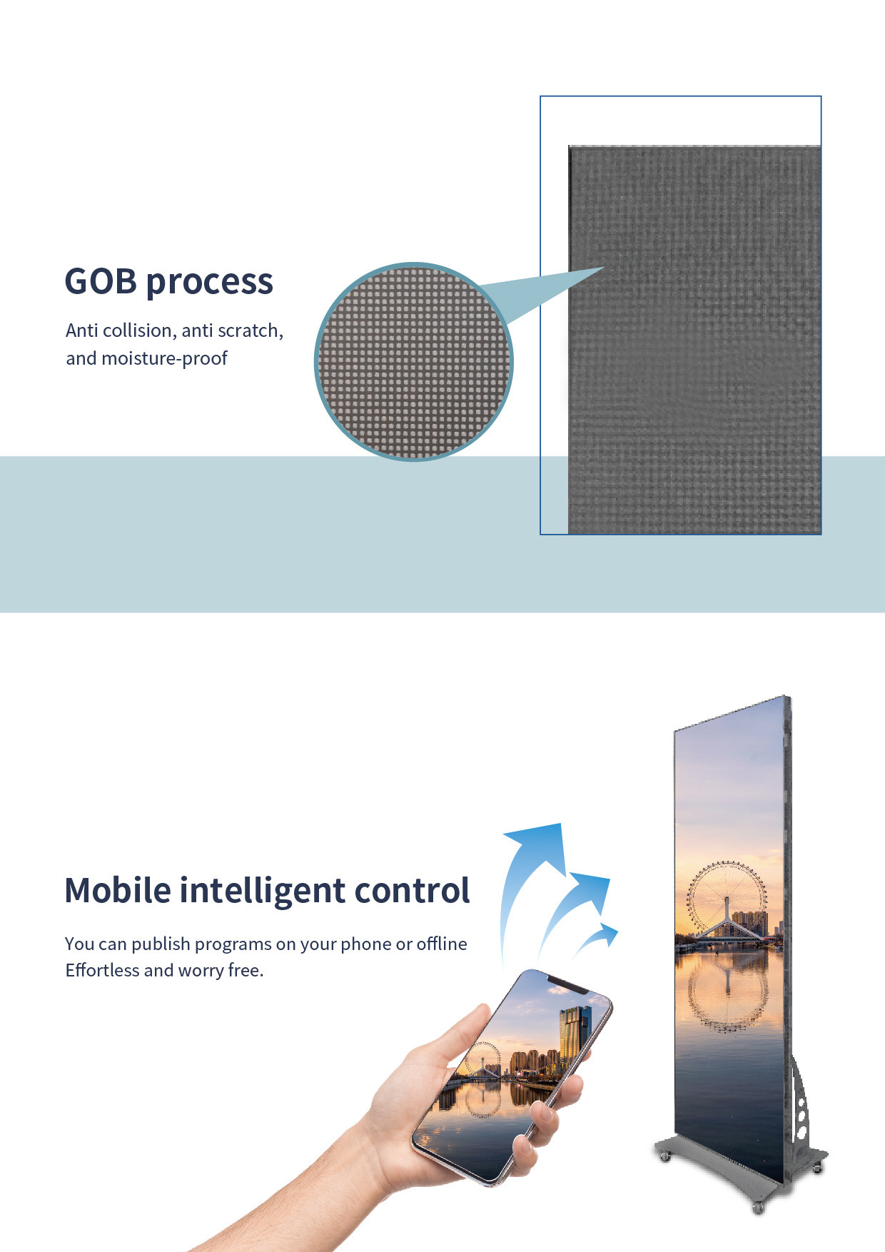 Indoor Led Poster Floor Standing Display Screen P1.86 P2 P2.5 GOB