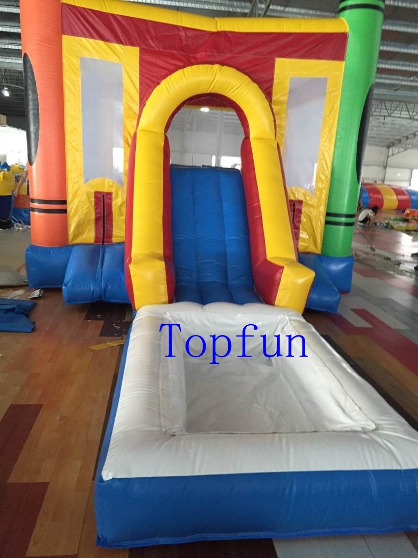 Commercial PVC Tarpaulin Inflatable Jumping Castle With Water Slide