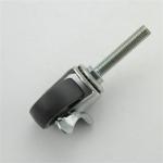 Flat TPR 3 Inch Castors M8 Threaded Caster Wheels With Brake