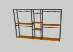 Wooden Retail Garment Display Stands , Clothes Hanging Rack With Shelves