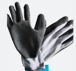 Anti-Slip Dipping Safety Gloves 13 Gauge Grey Nylon Liner Doubled Black Sandy