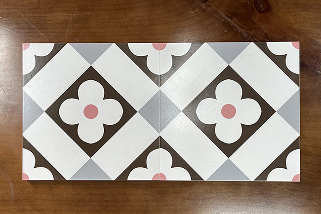 30x30 Glazed Ceramic Tiles Nordic Style Small Square Mosaic Flower Balcony Floor Tiles