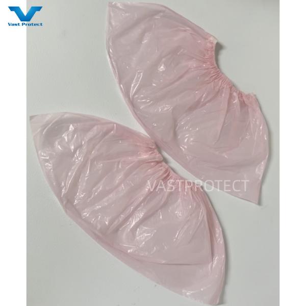Buy cheap Customized Disposable PE Pink Shoe Cover For Labs Waterproof Material 17 x 40cm from wholesalers