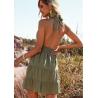 Buy cheap Backless Sexy Summer Dresses Solid Color Ruffle Cross Haltercasual Tiered Dress from wholesalers