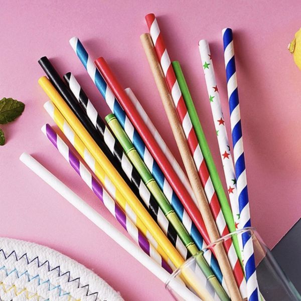 Eco-Friendly Paper Straws Biodegradable Compostable Colorful Straws Customizable