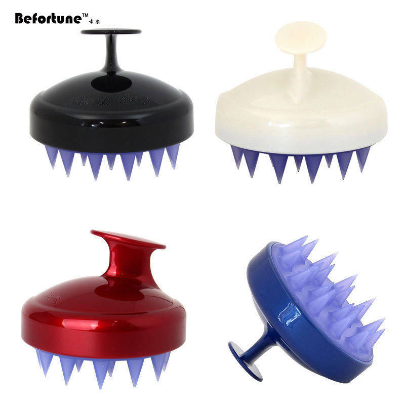 Tourmaline Head Rubber Shampoo Brush , Scalp Massage Brush For Hair Growth