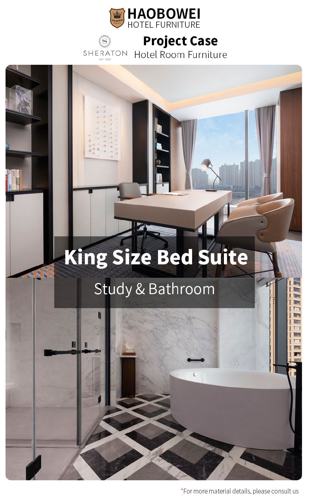 Sheraton 5 Star Apartment Hotel Furniture Source Factory King Size Bedroom Set