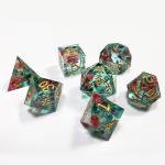 Dried flowers Resin Boarding Dice Set Dragon and Dungeon