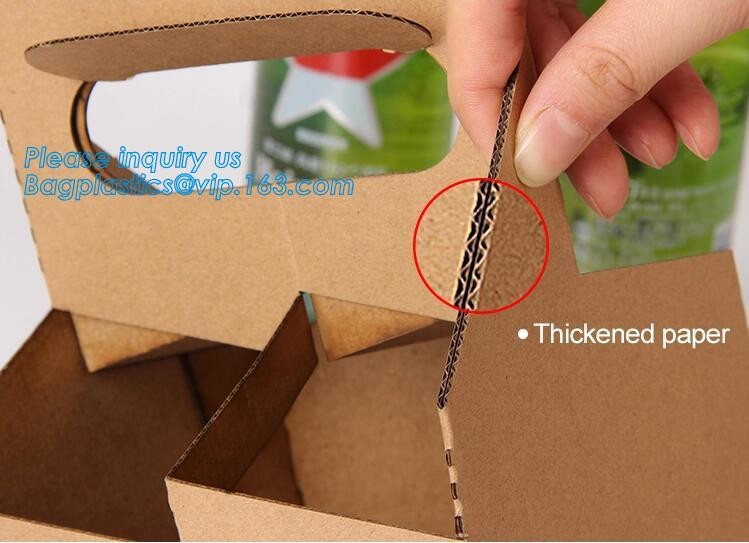 Eco Friendly Disposable Kraft Paper Take Out 2 Pack Coffee Cup Drink Carriers 2 Pack Paper Cup Holders bagease package