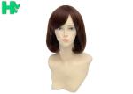 Short Wave Pure Brown Synthetic Hair Wigs For Lady / Heat Safe Synthetic Wigs