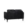 Buy cheap Square Shape 2 Seater Black Leather Couch Iron Painted Legs High - Elastic Sponge from wholesalers