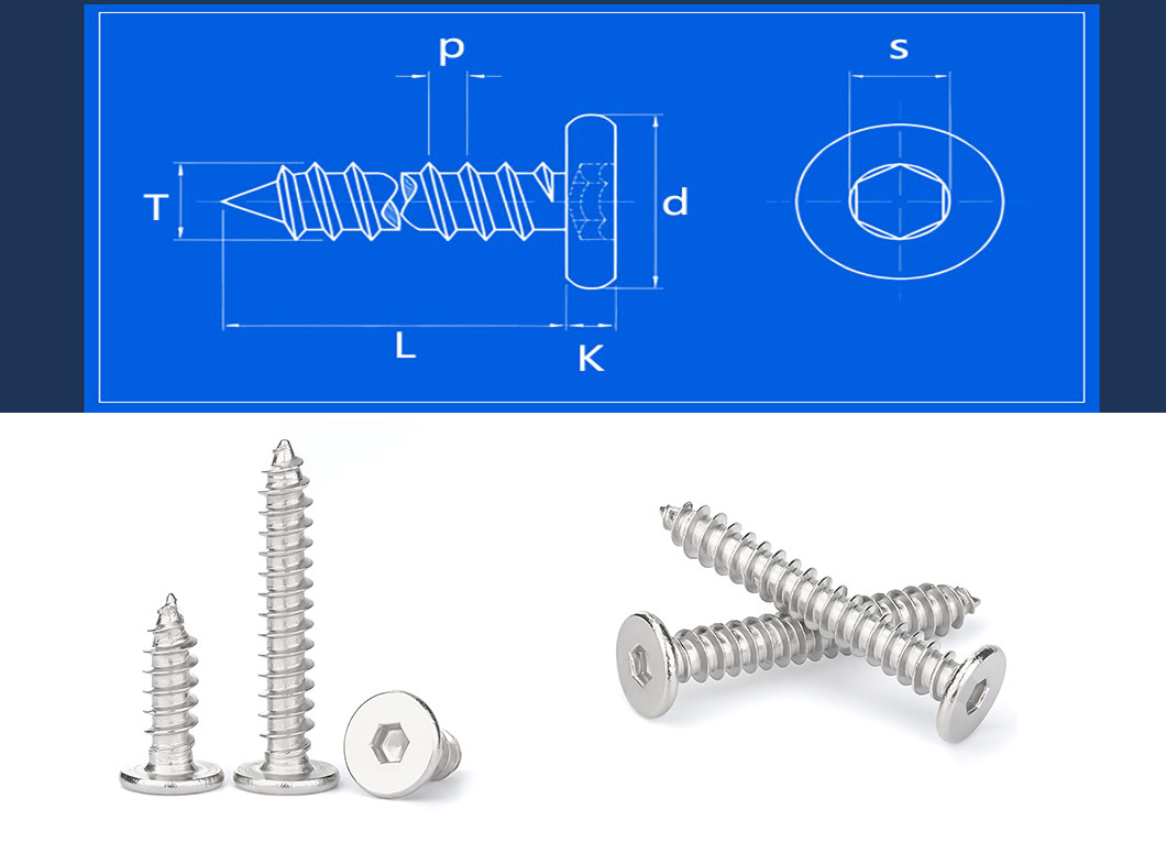 M3.5 Hexagonal Head Screw Grade 4.8 / Grade 8.8 Self Tapping Wood Screws