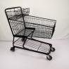 Buy cheap 100L Customized Metal Shopping Trolley Flat Basket American Black Shopping Trolley With Cup Holder from wholesalers