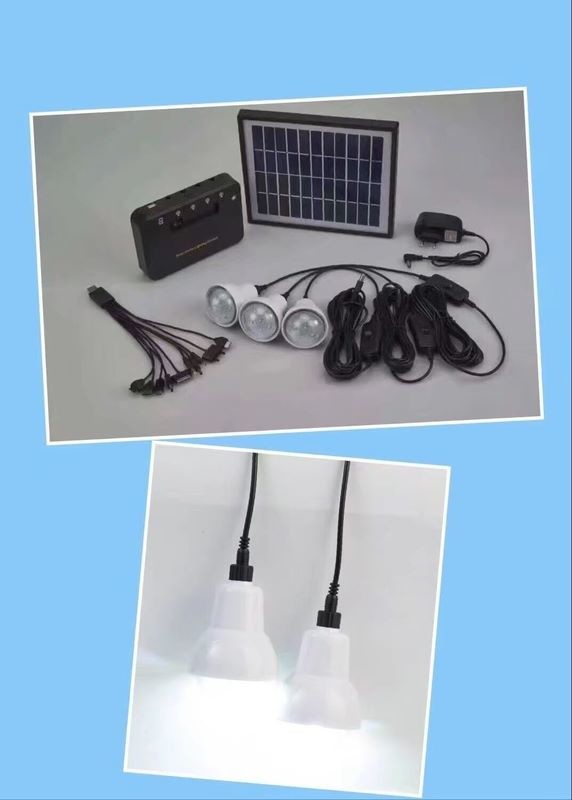 Portable Mini Solar Lighting Systems With 7.4V 5.2Ah Rechargeable Battery