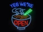 530x450mm customised logo colorful led OPEN sign for store