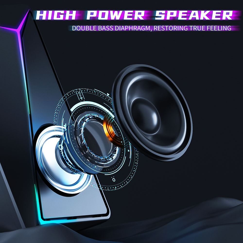 Plastic Cabinet 2.0 Desktop Multimedia Portable Speaker for PC Laptop USB Gaming Computer