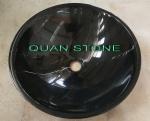 Natural Nero Countertop Sink Basin Marquina Marble Sink Black Wash Bowls Round
