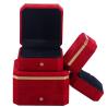 Buy cheap Wholesale manufacturing Necklace Ring Jewelry Set Packaging box Jewellery gift Box Custom logo red Velvet Jewelry Box with Golden Edge from wholesalers
