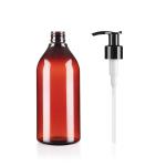 400ML Amber Plastic Pump Bottles For Shampoo High End Healthy Material