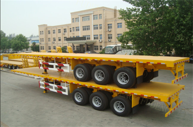 3 axle flatbed semi truck trailer for 40ft or 20ft container delivery price