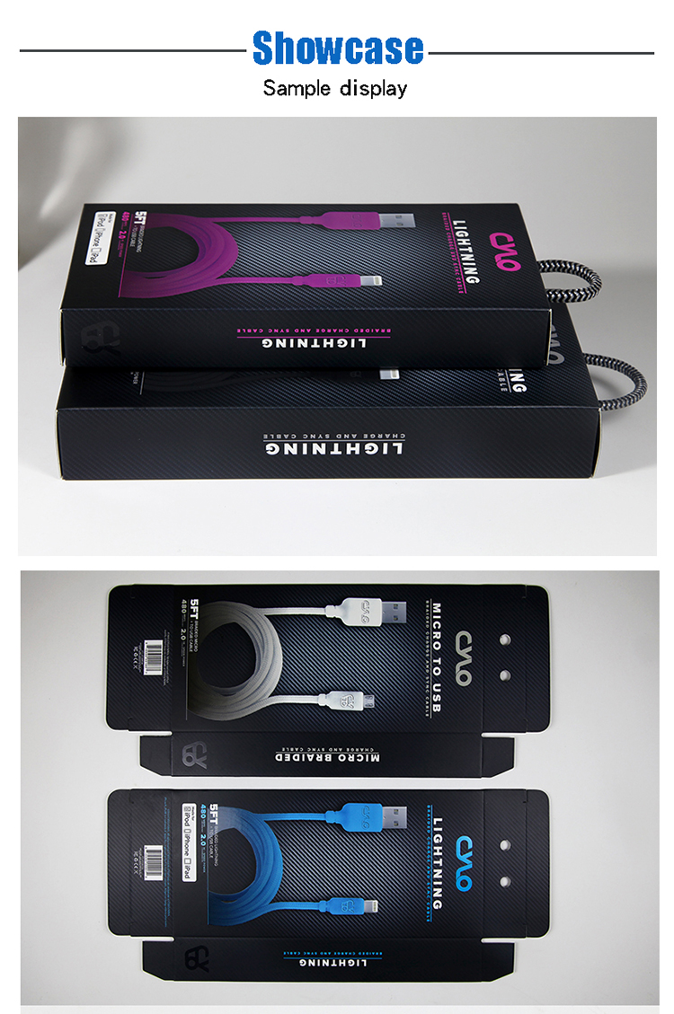 Pantone APET Mobile Accessories Packaging Data Cable Packing Box With Transparent Window