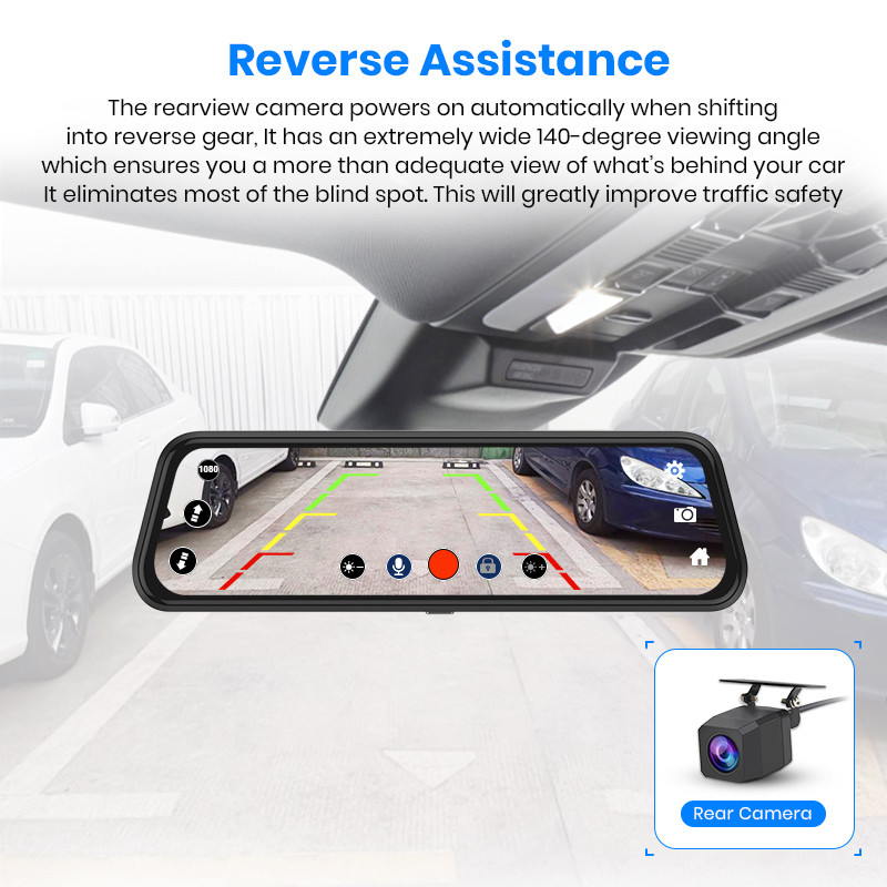 ODM IPS Touchscreen Full HD Car DVR Camera Dual Lens Dash Cam 6X Digital Zoom