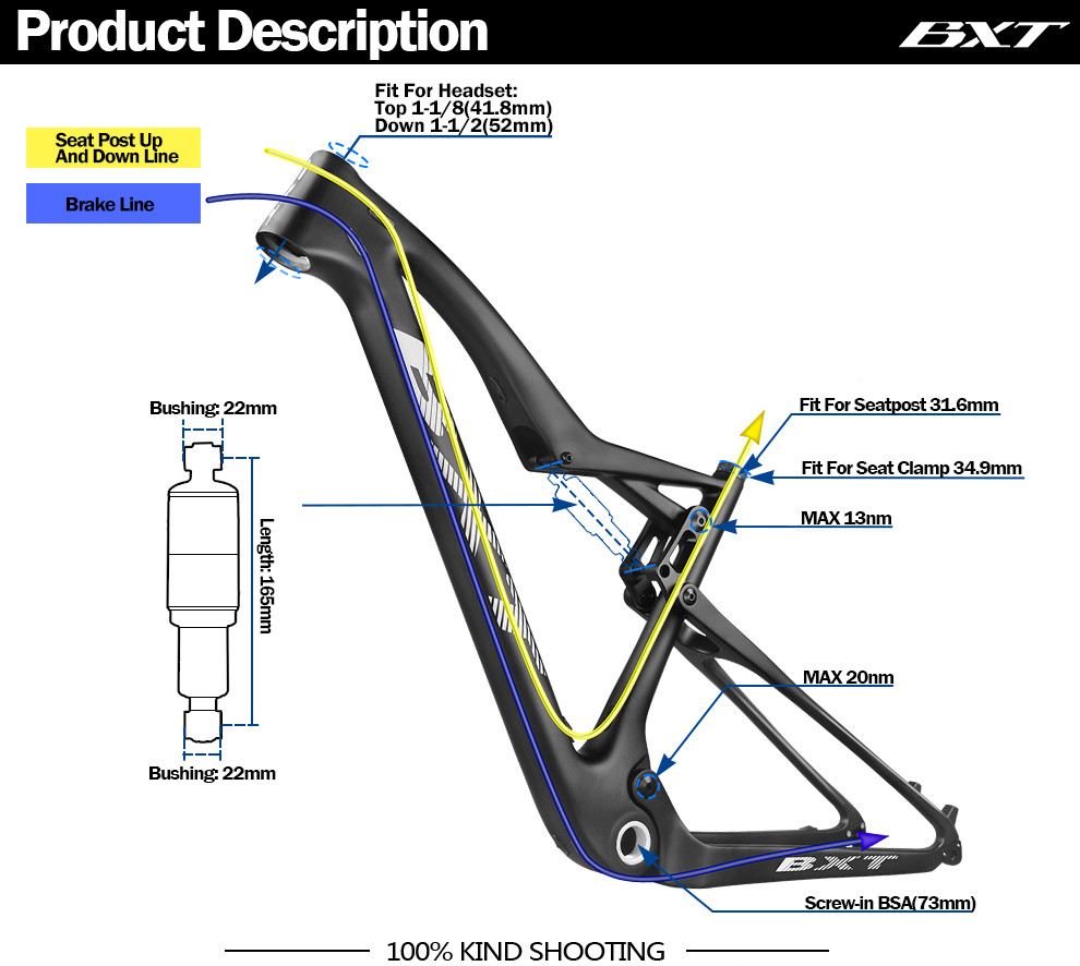 29 Full Suspension Carbon Frames MTB Boost Custom Mountain Bike Frame