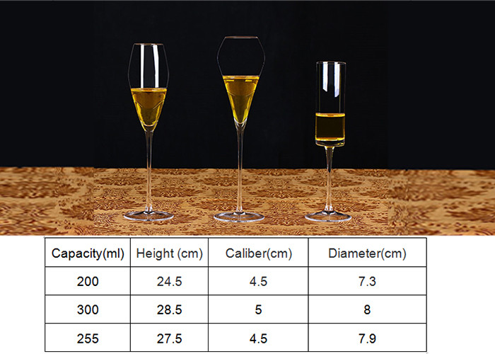 Fancy Clear Long Stem Wine Glasses / Colored Crystal Wine Glasses