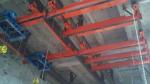 Electric double girder under-slung rail-passing crane for maintain and repair
