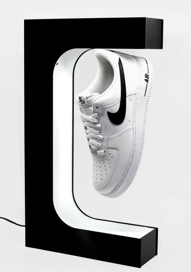 Levitating Sneaker Display Stand, led light customize magnetic floating shoes display racks heavy 400-600g