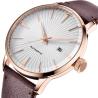 Buy cheap 3atm Leather Strap Wrist Watch OEM 43mm Gents Quartz Watches Stainless Steel Case from wholesalers